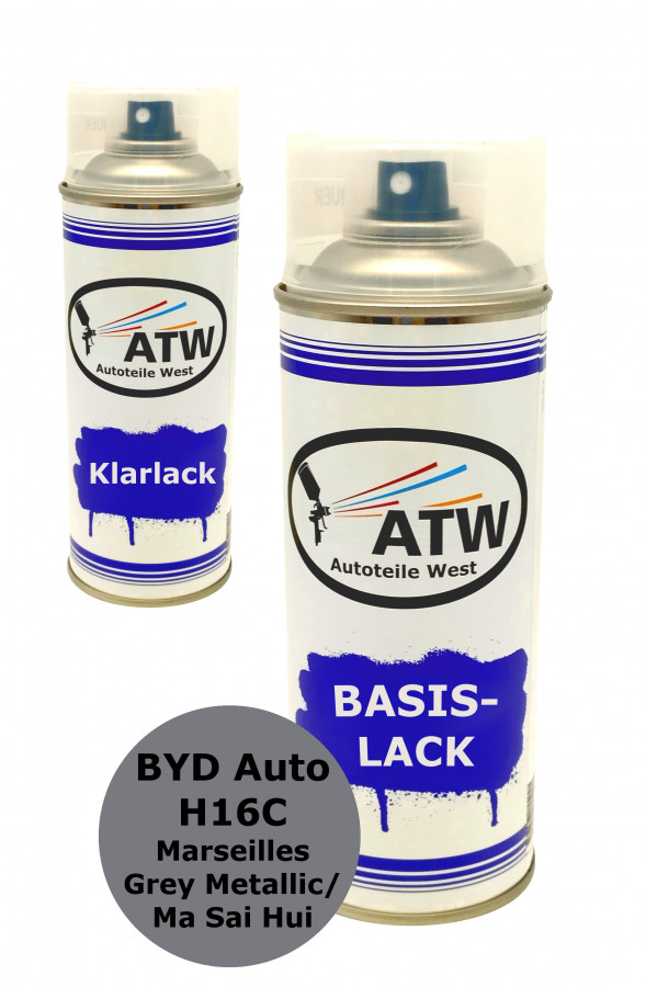 Autolack für BYD Auto H16C Marseilles Grey Metallic / Ma Sai Hui +400ml Klarlack Set